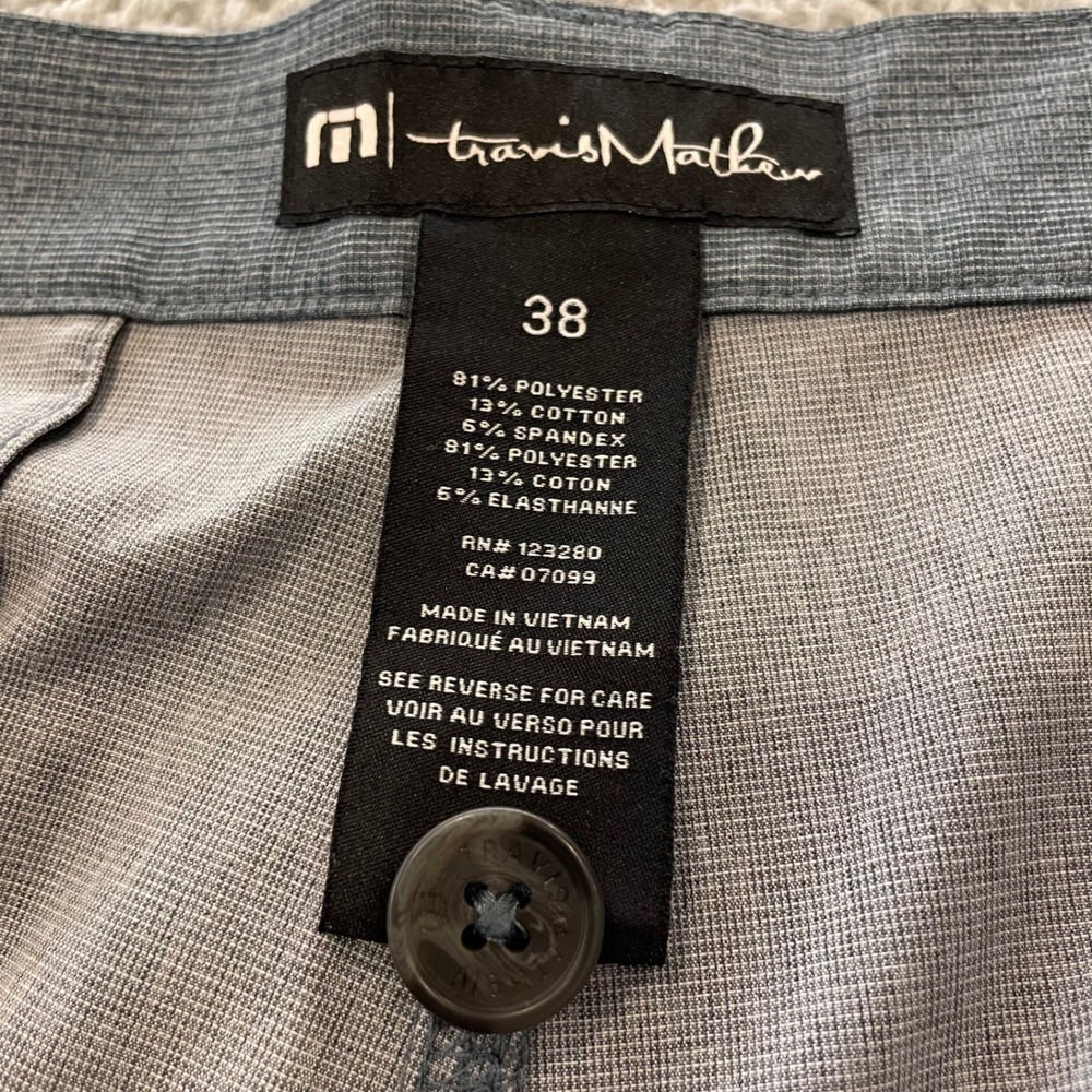 Travis Mathew Grommet 9" Shorts Mens 38 Gray Blue Plaid Performance Golf 1MW830 - Picture 2 of 8